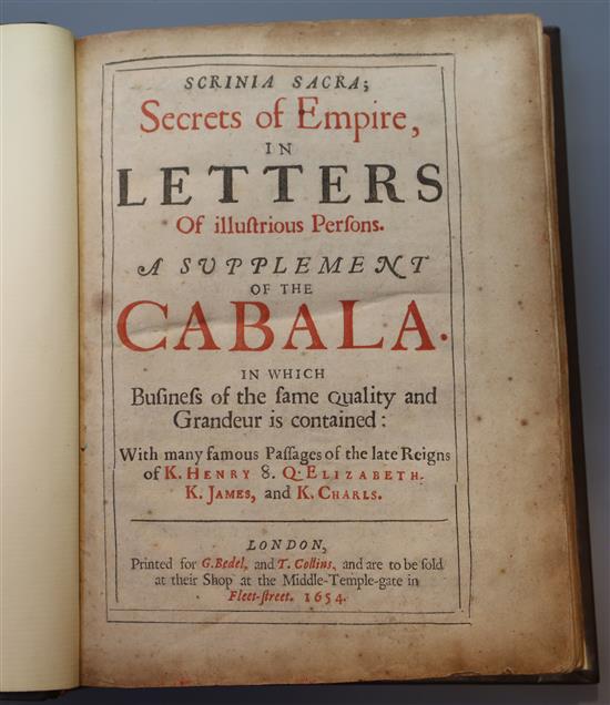 Bedell, Gabriel and Collins, Thomas - Scrinia Sacra; Secrets of Empire in Letters of Illustrious Persons. A